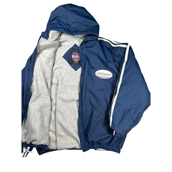 Dallas Cowboys Game Day Rain Jacket Mens Size XL Windbreaker Vintage NFL - Picture 7 of 12